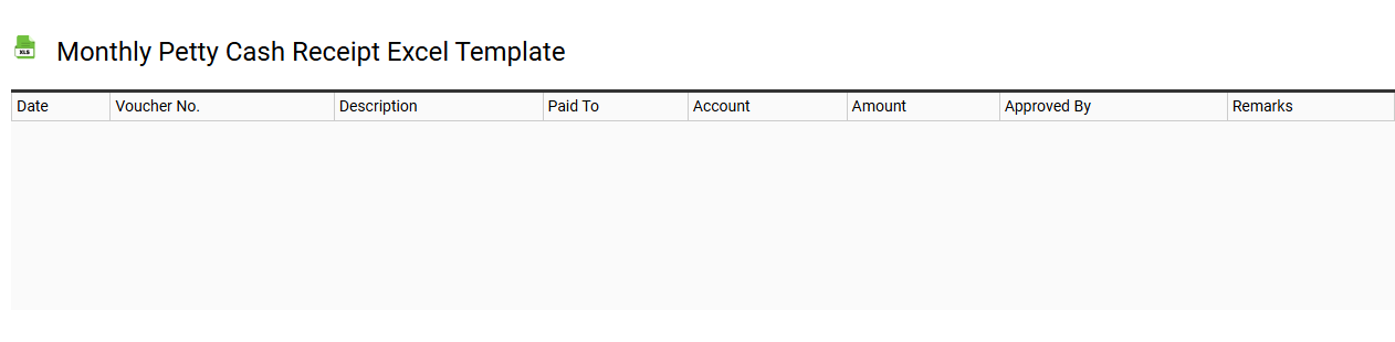 Monthly petty cash receipt Excel template