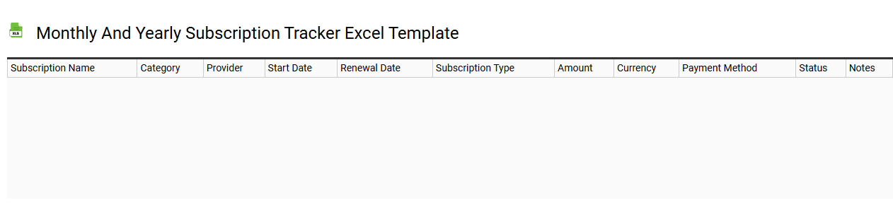 Monthly and yearly subscription tracker Excel template