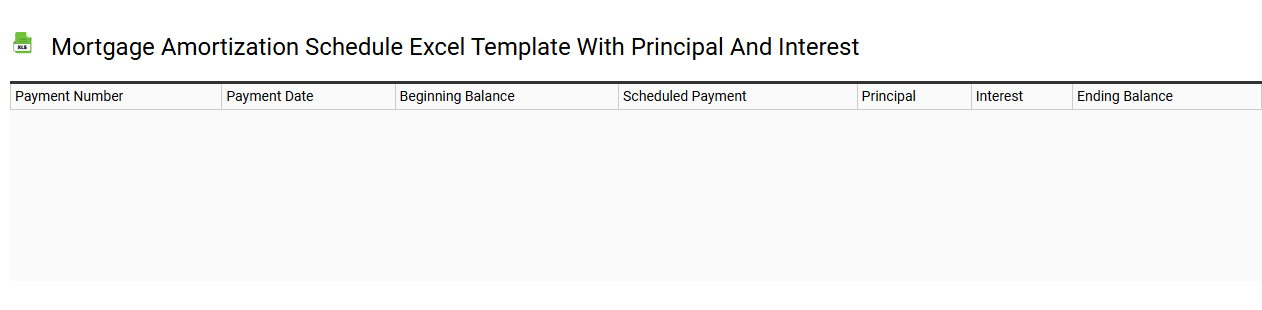 Mortgage amortization schedule Excel template with principal and interest