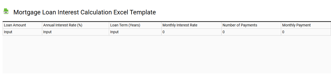 Mortgage loan interest calculation Excel template