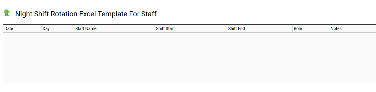 Night shift rotation Excel template for staff