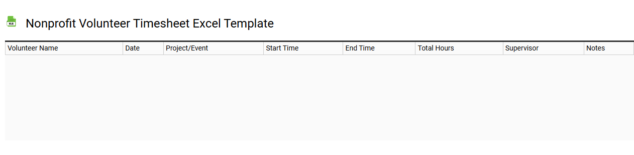 Nonprofit volunteer timesheet Excel template