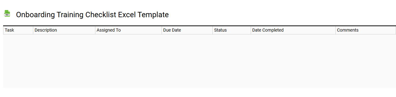 Onboarding training checklist Excel template