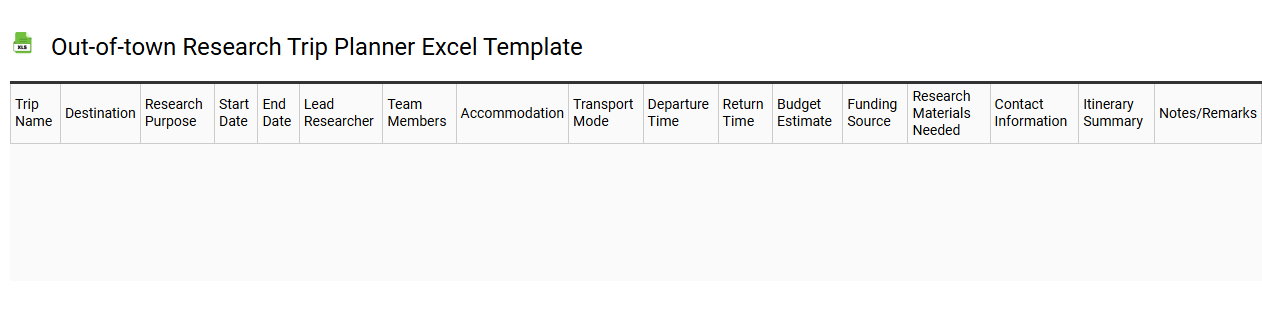 Out-of-town research trip planner Excel template
