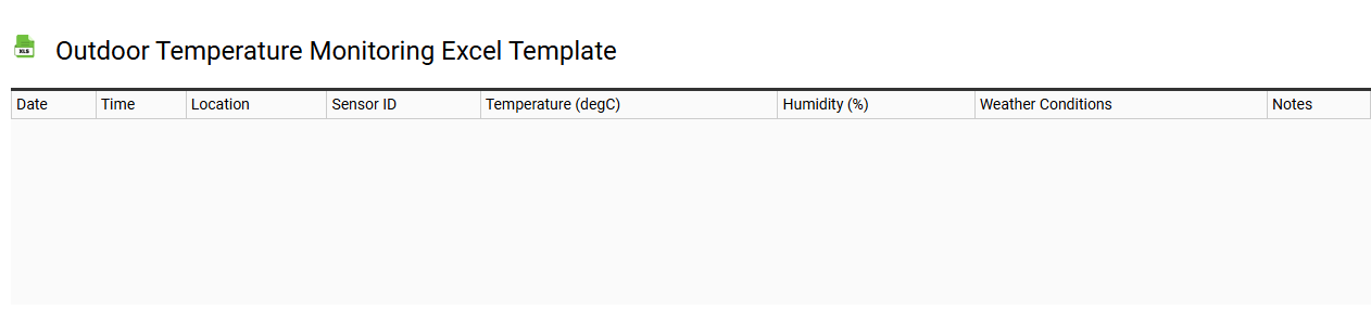 Outdoor temperature monitoring Excel template