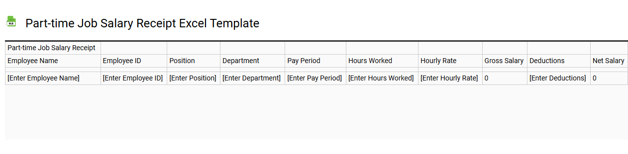 Part-time job salary receipt Excel template