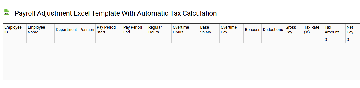 Payroll adjustment Excel template with automatic tax calculation