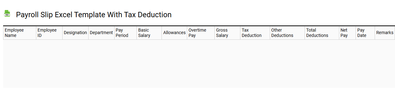 Payroll slip Excel template with tax deduction