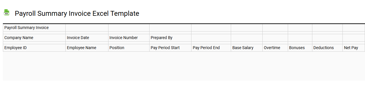 Payroll summary invoice Excel template