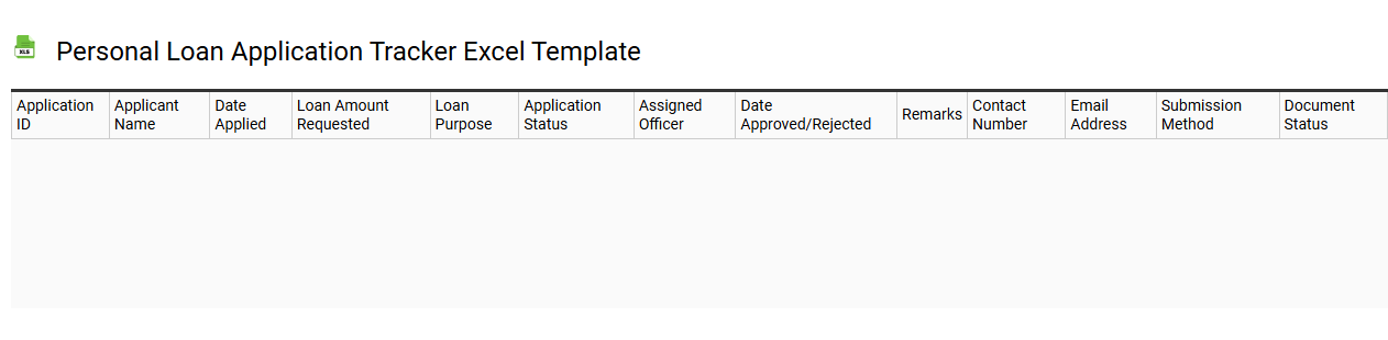 Personal loan application tracker Excel template