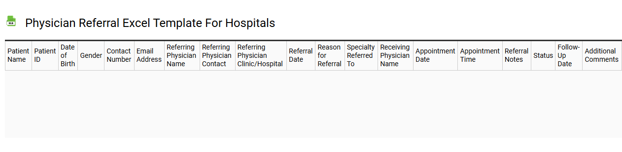 Physician referral Excel template for hospitals