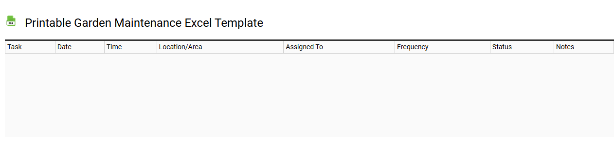 Printable garden maintenance Excel template