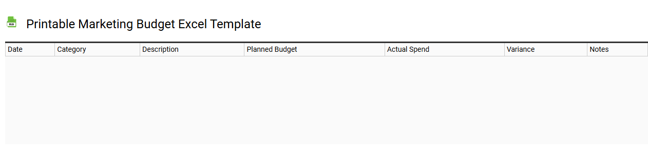 Printable marketing budget Excel template