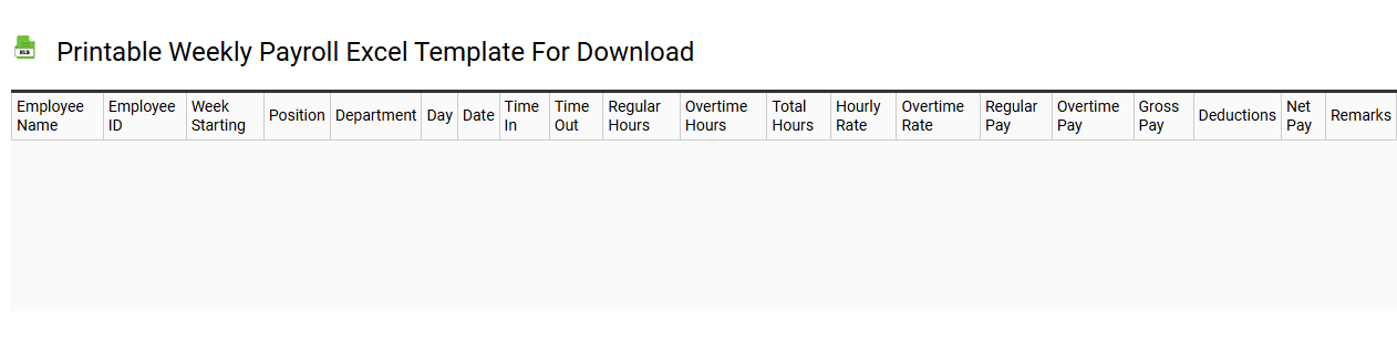 Printable weekly payroll Excel template for download