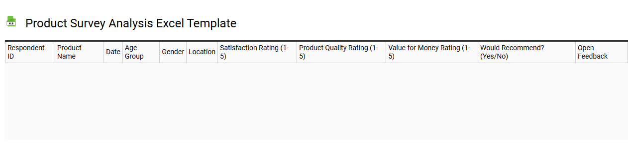 Product survey analysis Excel template