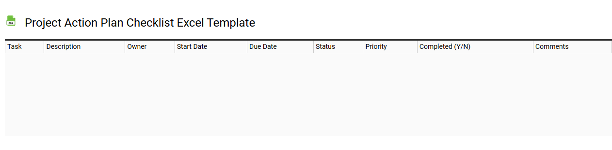 Project action plan checklist Excel template
