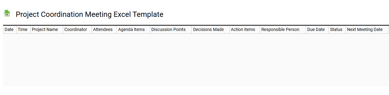 Project coordination meeting Excel template