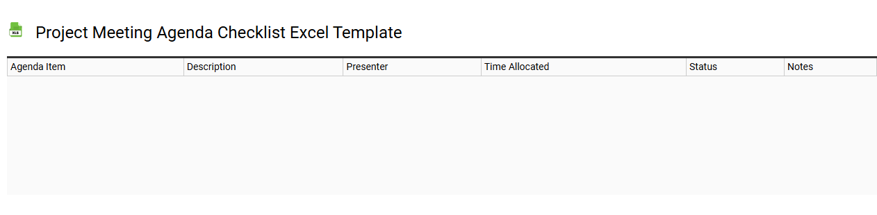 Project meeting agenda checklist Excel template