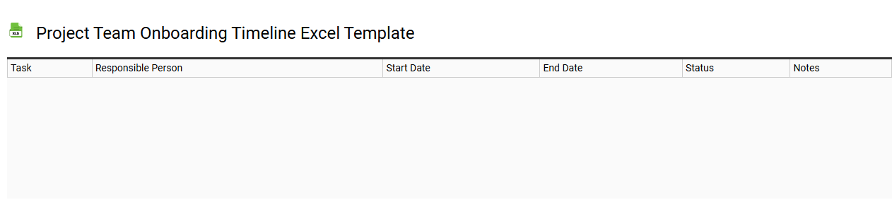 Project team onboarding timeline Excel template