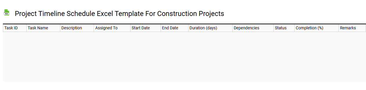 Project timeline schedule Excel template for construction projects