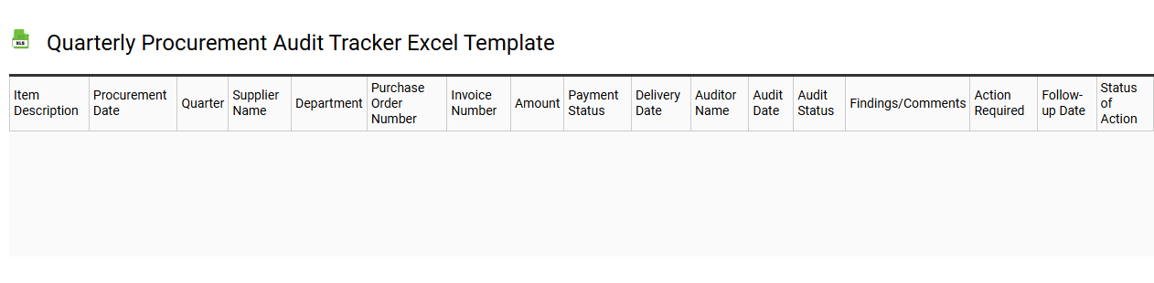 Quarterly procurement audit tracker Excel template