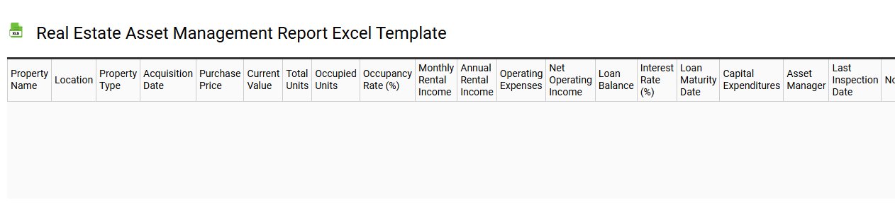 Real estate asset management report Excel template