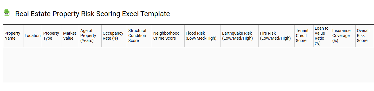Real estate property risk scoring Excel template