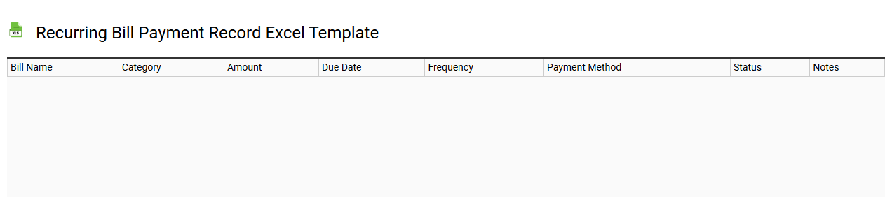 Recurring bill payment record Excel template