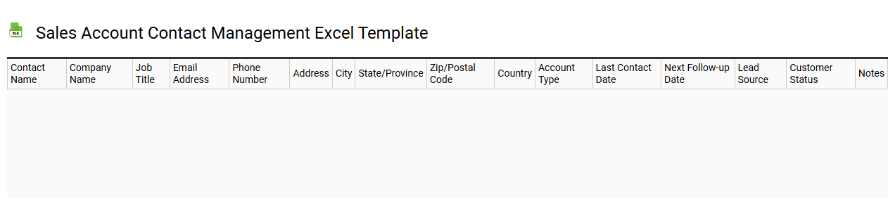 Sales account contact management Excel template