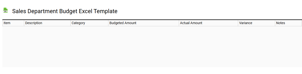 Sales department budget Excel template
