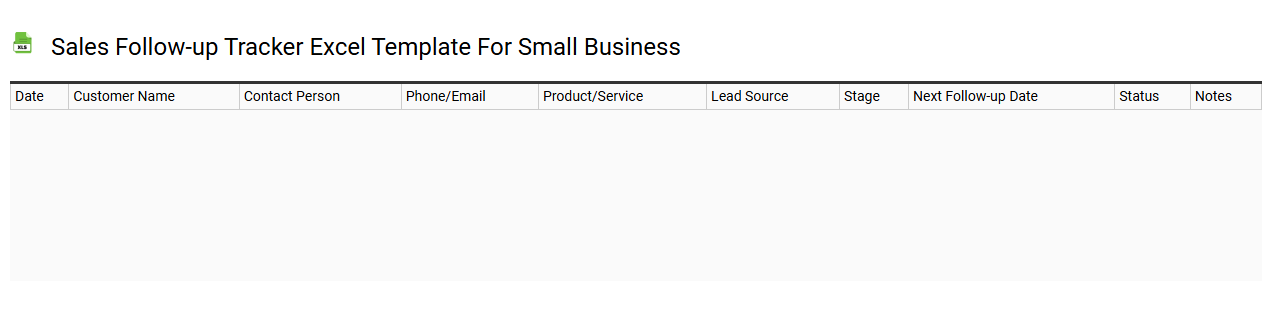Sales follow-up tracker Excel template for small business