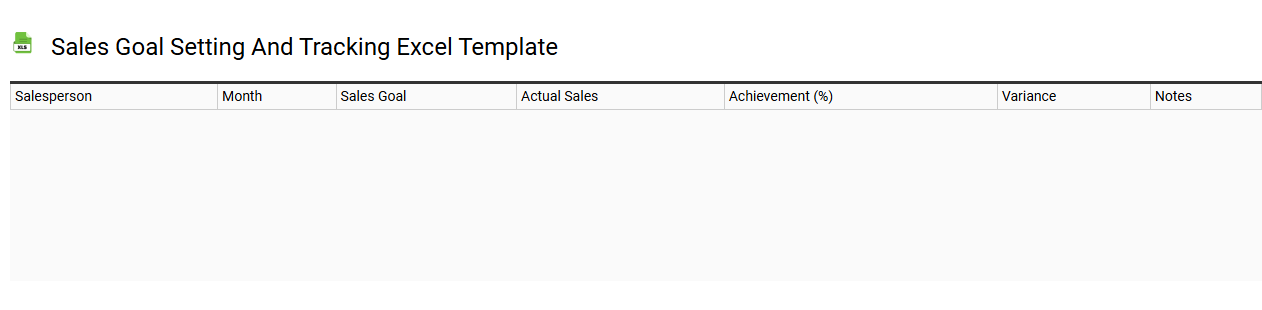 Sales goal setting and tracking Excel template