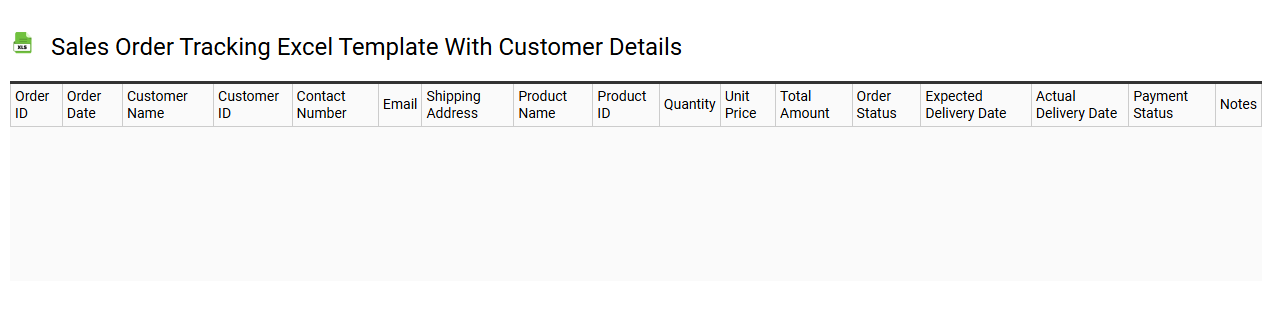 Sales order tracking Excel template with customer details