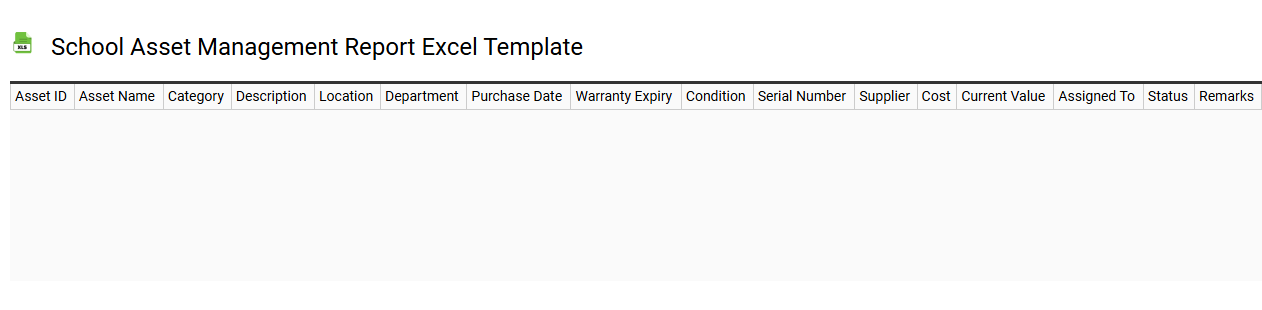 School asset management report Excel template