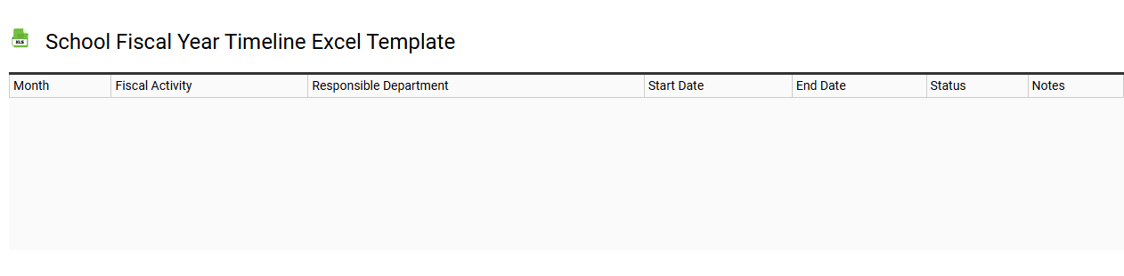 School fiscal year timeline Excel template
