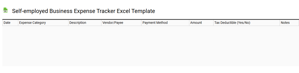 Self-employed business expense tracker Excel template