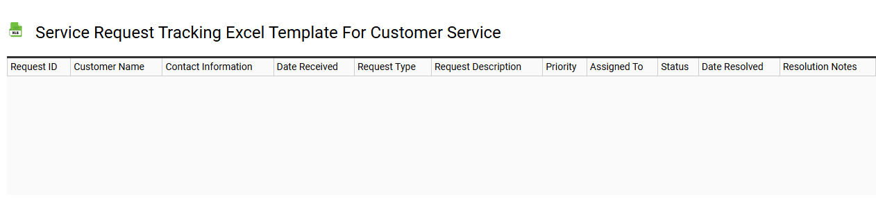 Service request tracking Excel template for customer service