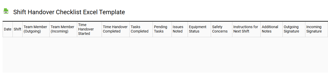 Shift handover checklist Excel template