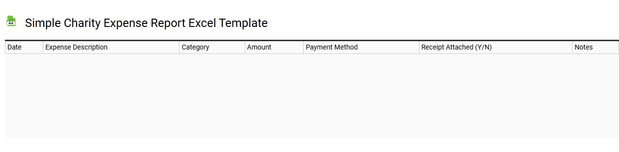 Simple charity expense report Excel template