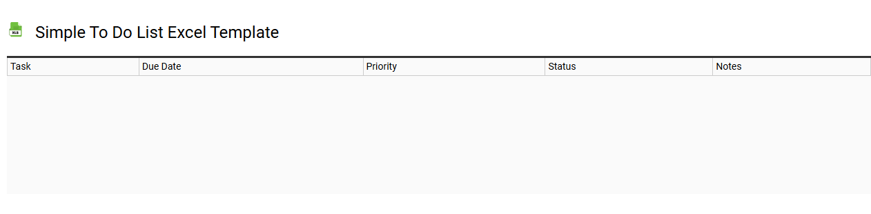 Simple to do list Excel template