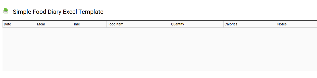 Simple food diary Excel template