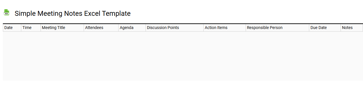 Simple meeting notes Excel template