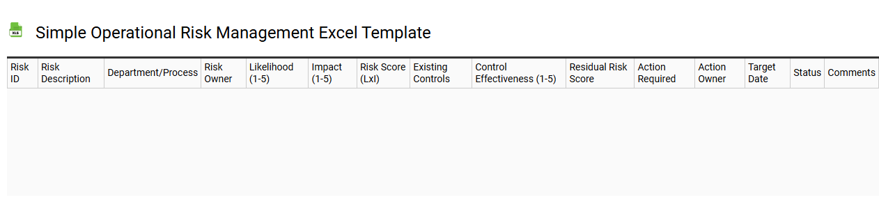 Simple operational risk management Excel template
