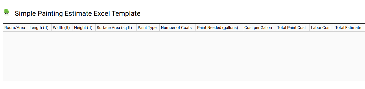 Simple painting estimate Excel template