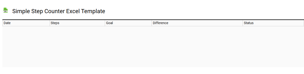 Simple step counter Excel template