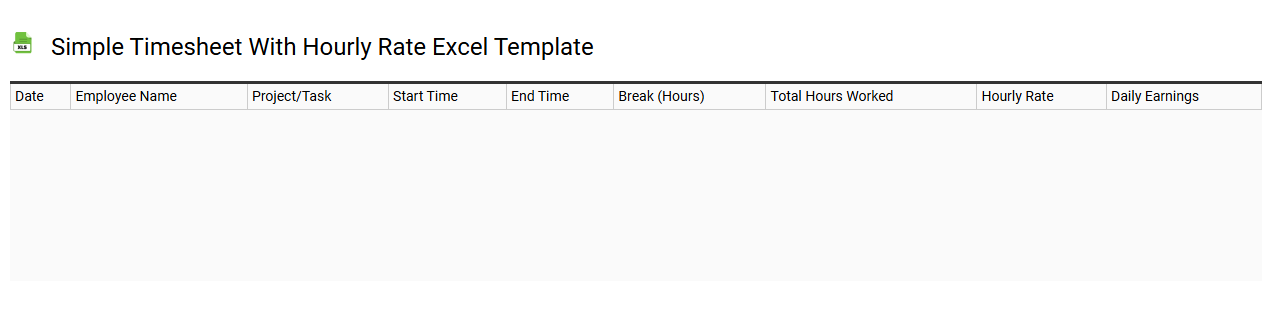 Simple timesheet with hourly rate Excel template