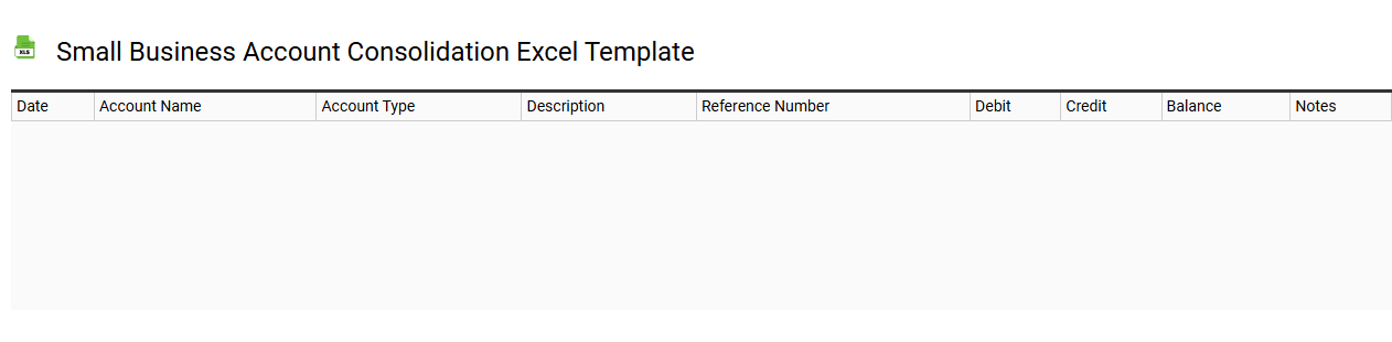 Small business account consolidation Excel template