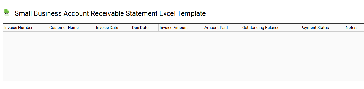 Small business account receivable statement Excel template