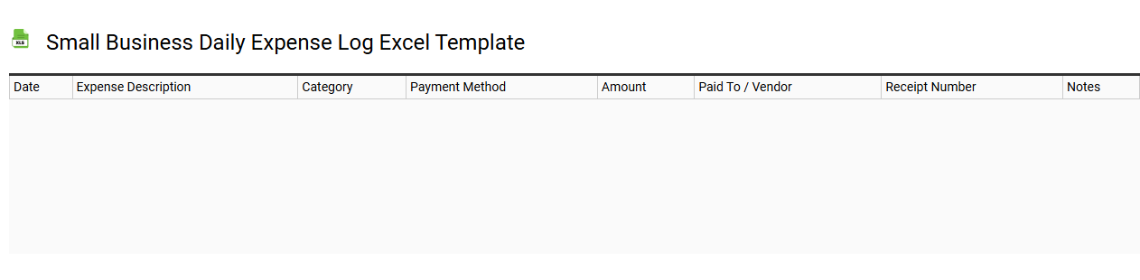 Small business daily expense log Excel template