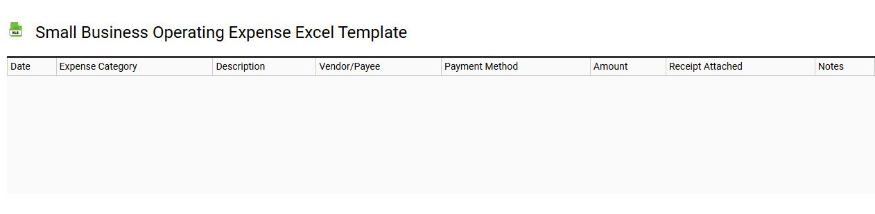 Small business operating expense Excel template